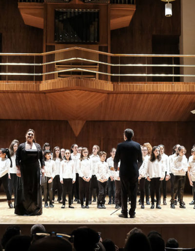 En el Auditorio Nacional, con el Coro de Voces Blancas del Conservatorio Profesional de Música Teresa Berganza.